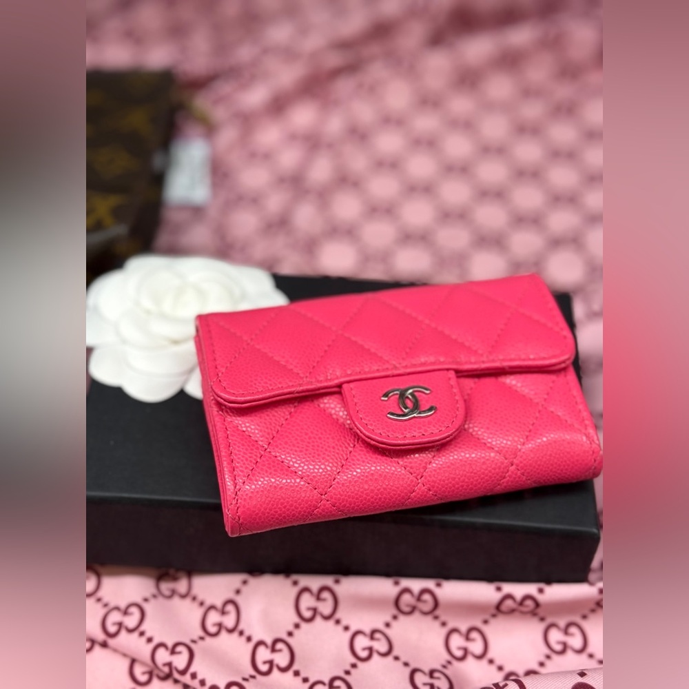 Chanel Fuschia Caviar Cards Cases Full Set - Picture 1 of 6